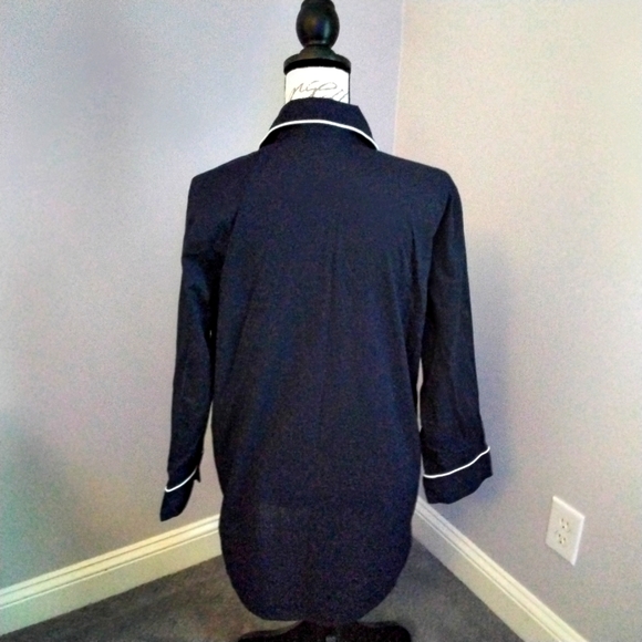 J. Crew Mercantile Navy Blue & White "nap all day" Sleep Shirt - M - Picture 4 of 8